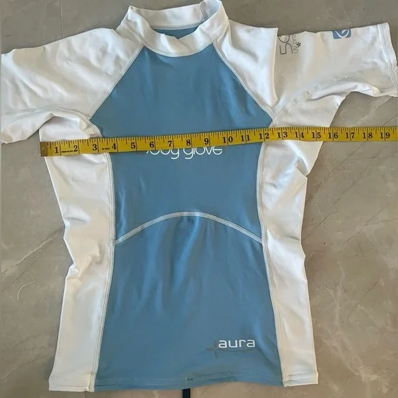 Body Glove Girl’s Rash Guard Size Small Blue White Color Long Sleeve UPF 50 - Picture 6 of 8